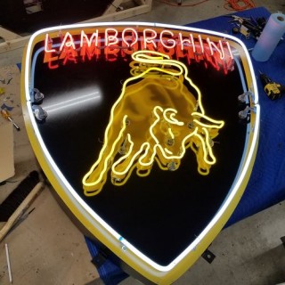 New Lamborghini Painted Neon Sign 60"W x 48"H